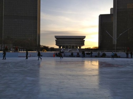 New York State Public Library Albany New York, and Capitol Plaza Skate Rink